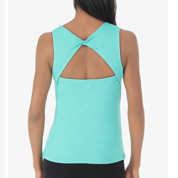 Prana Teal Cut Out Backless Tank Top Sz M Yoga Soft Comfortable Stretch - Picture 9 of 10